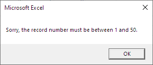 Output when record number is too high