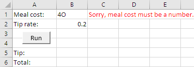 Error on worksheet