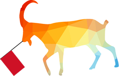 Goat with red flag