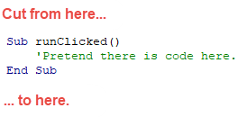 Cutting code